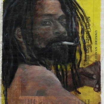 Jungle Jim
32 x 23 cm 
Ölfarbe auf Zeitung
Oil on newspaper
2009